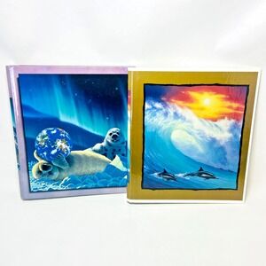 2 VTG 1990s Stuart Hall Schimmel 3 Ring Binder Organizer Seals Dolphin Retro NOS